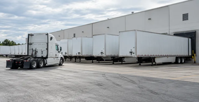 Trailer pool at warehouse loading docks