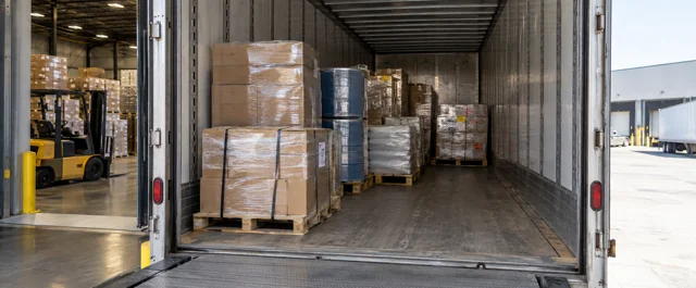 Partial trailer load of palletised freight