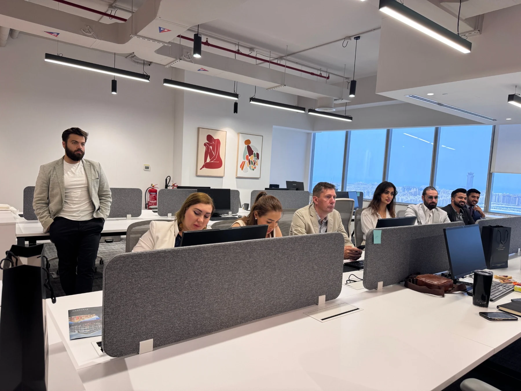 People working together in a shared office
